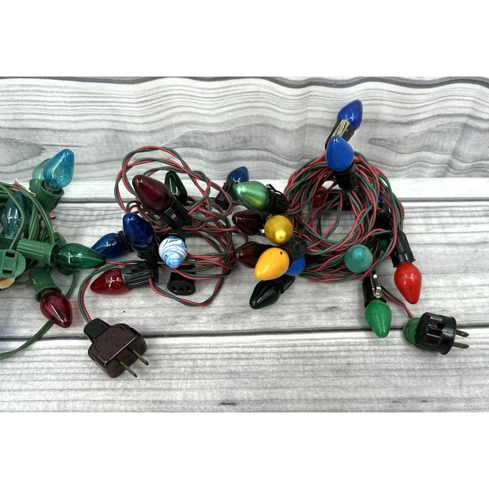 3 STRANDS OF VINTAGE CHISTMAS LIGHTS - BULB LIGHTS ‎ *1